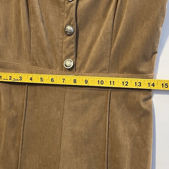 Jealous Tomato Women’s Brown Jumpsuit Medium Size Corduroy Y2K Flare Leg Zipper - Picture 6 of 14